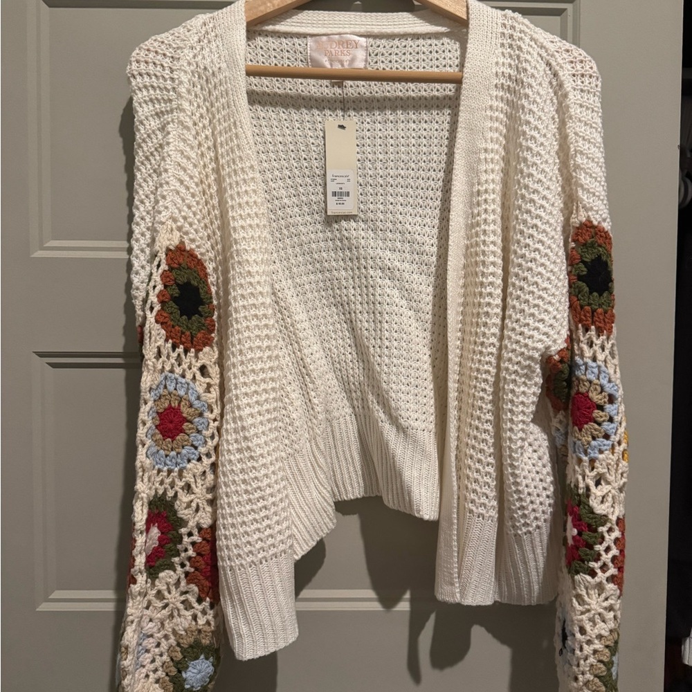 Francesca’s - Women's Cream Crochet Cardigan Sweater